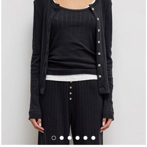 Black pointelle  cool cardigan. Great condition. Size mediym